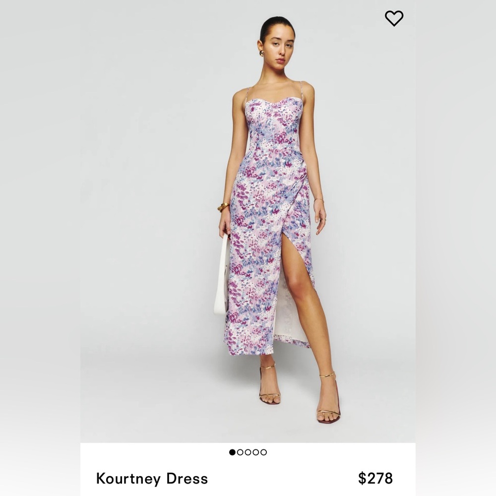 Reformation Kourtney Dress in Morning Dew color
